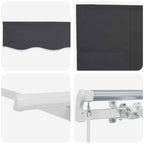 Einziehbare Markise Anthrazit 350 x 200 cm Stoff
