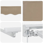 Markisenrahmen Beige 350 x 200 cm Polyester mit PU-Beschichtung