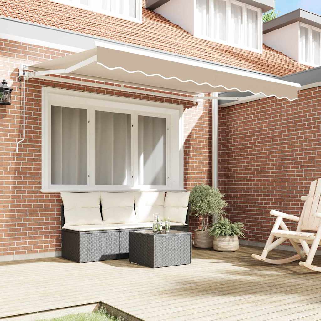 Markisenrahmen Beige 350 x 200 cm Polyester mit PU-Beschichtung