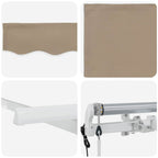 Einziehbare Markise Beige 350 x 200 cm Stoff