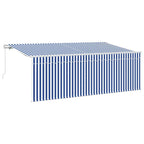 Einziehbare Markise Blau und Weiß 400 x 200 cm