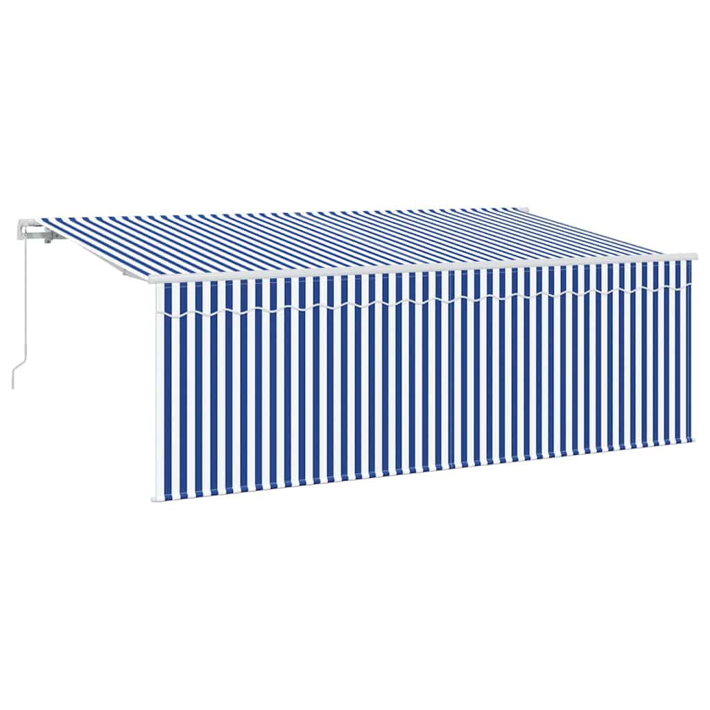 Einziehbare Markise Blau und Weiß 400 x 200 cm