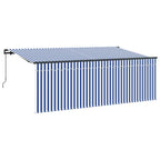 Einziehbare Markise Blau und Weiß 400 x 200 cm