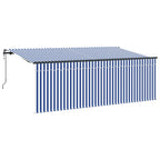 Einziehbare Markise Blau und Weiß 400 x 200 cm
