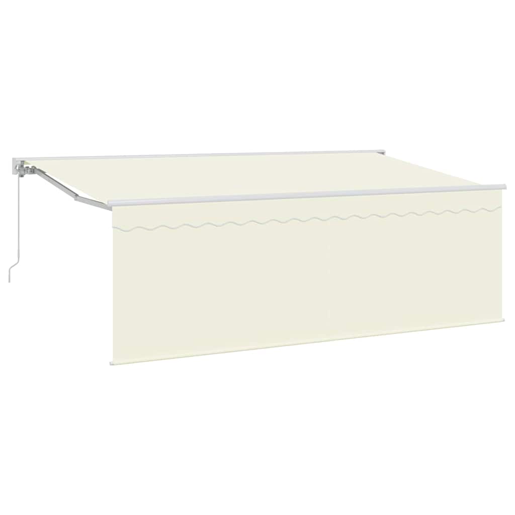 Einziehbare Markise Creme 400 x 200 cm Polyester und Aluminium