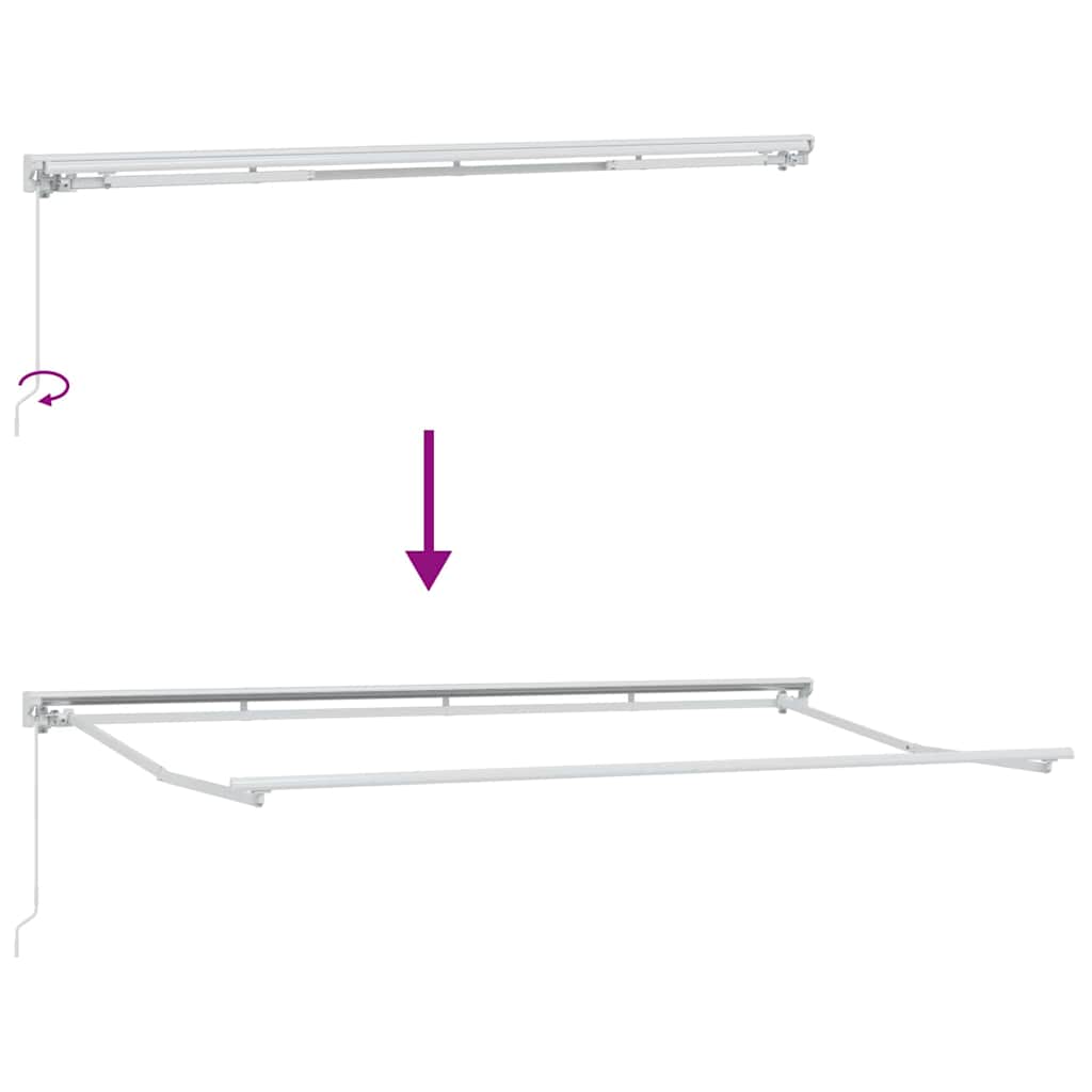 Einziehbare Markise Creme 400 x 200 cm Polyester und Aluminium