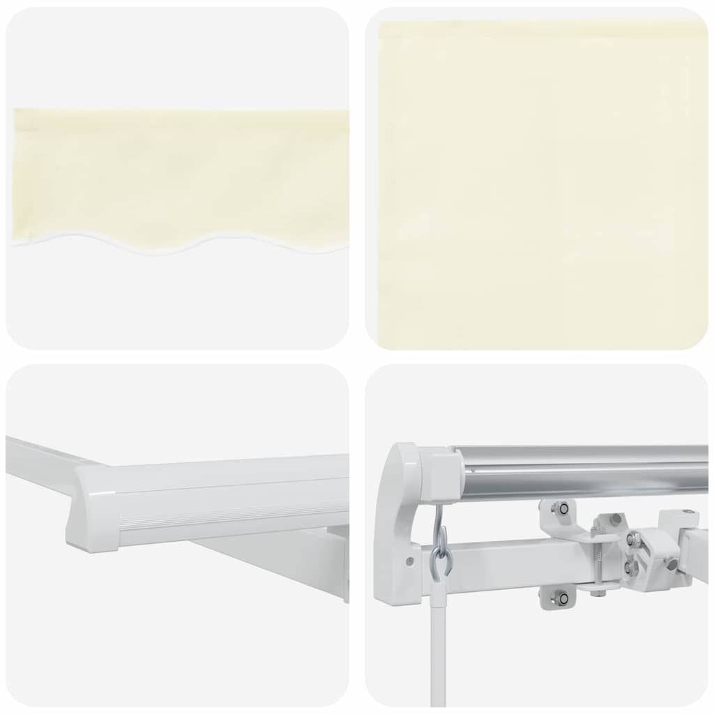 Einziehbare Markise Creme 400 x 200 cm Polyester und Aluminium
