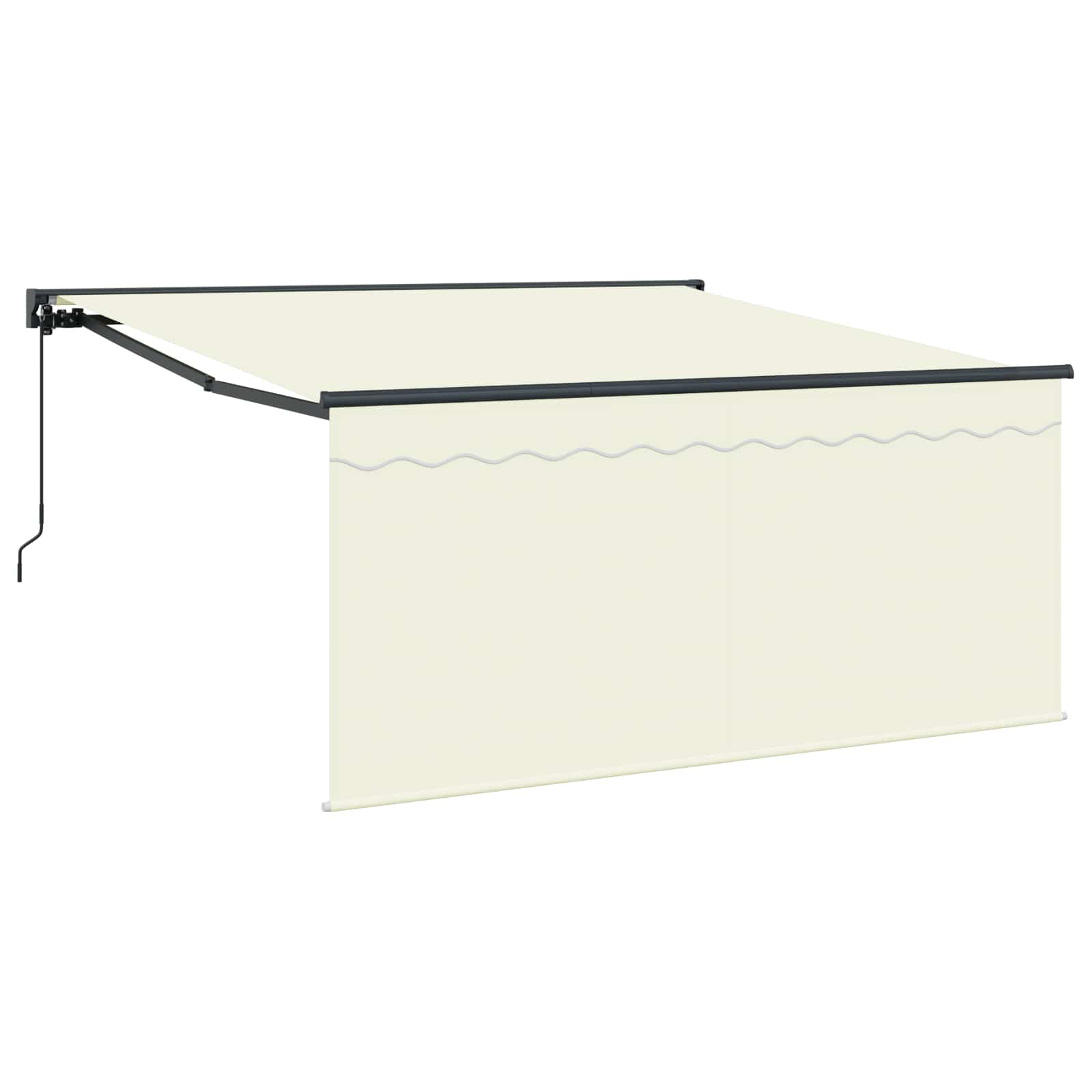 Einziehbare Markise Creme 300 x 250 cm Polyester und Aluminium