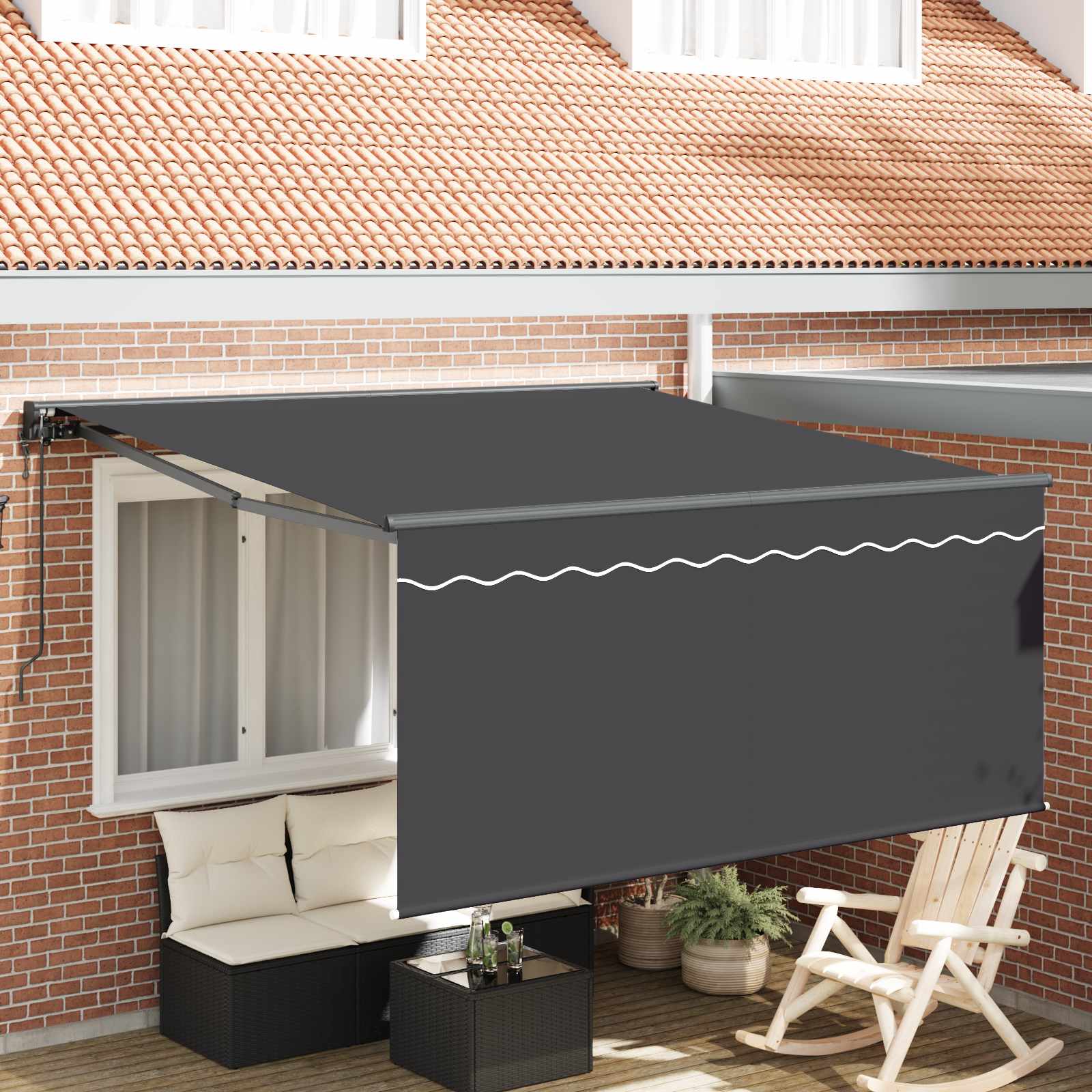 Einziehbare Markise Anthrazit 300 x 250 cm