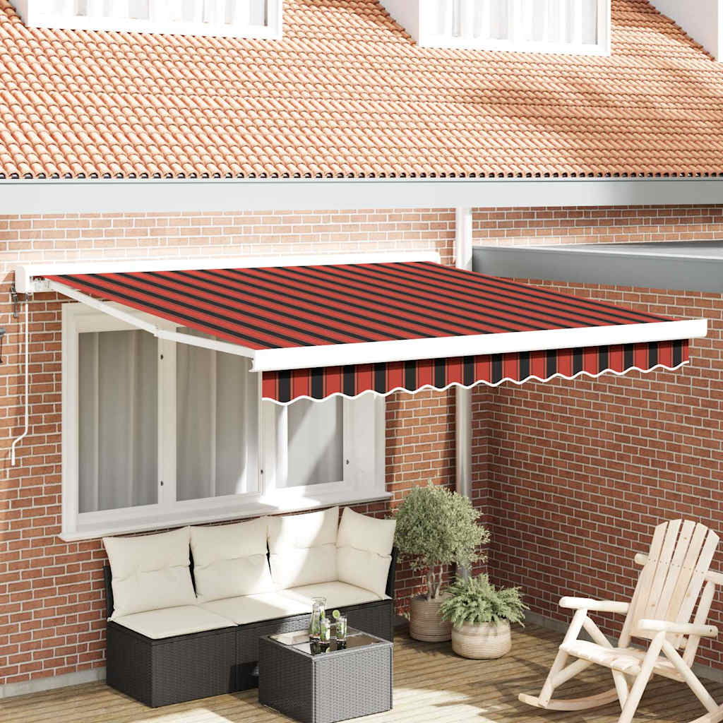 Markise Orange und Braun 300 x 250 cm Polyester und Aluminium