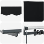 Einziehbare Markise Schwarz 300 x 250 cm Stoff