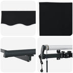 Einziehbare Markise Schwarz 300 x 250 cm Stoff und Aluminium