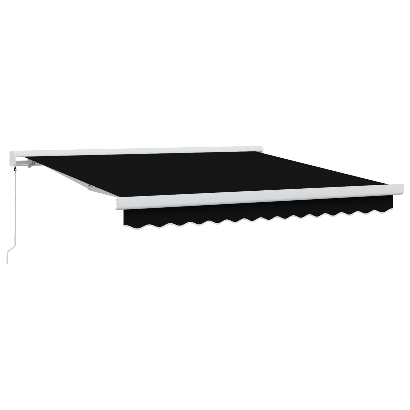 Einziehbare Markise Schwarz 300 x 250 cm Stoff und Metall