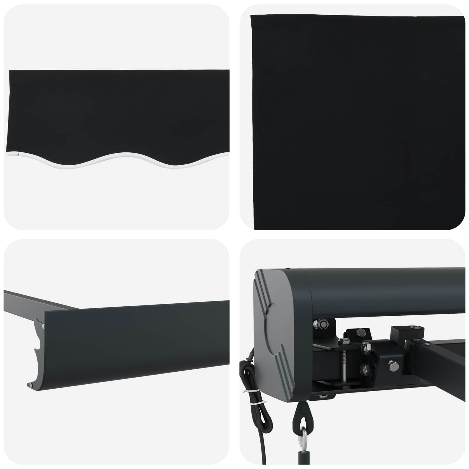 Markise Schwarz 300 x 250 x 165 cm Polyester und Aluminium