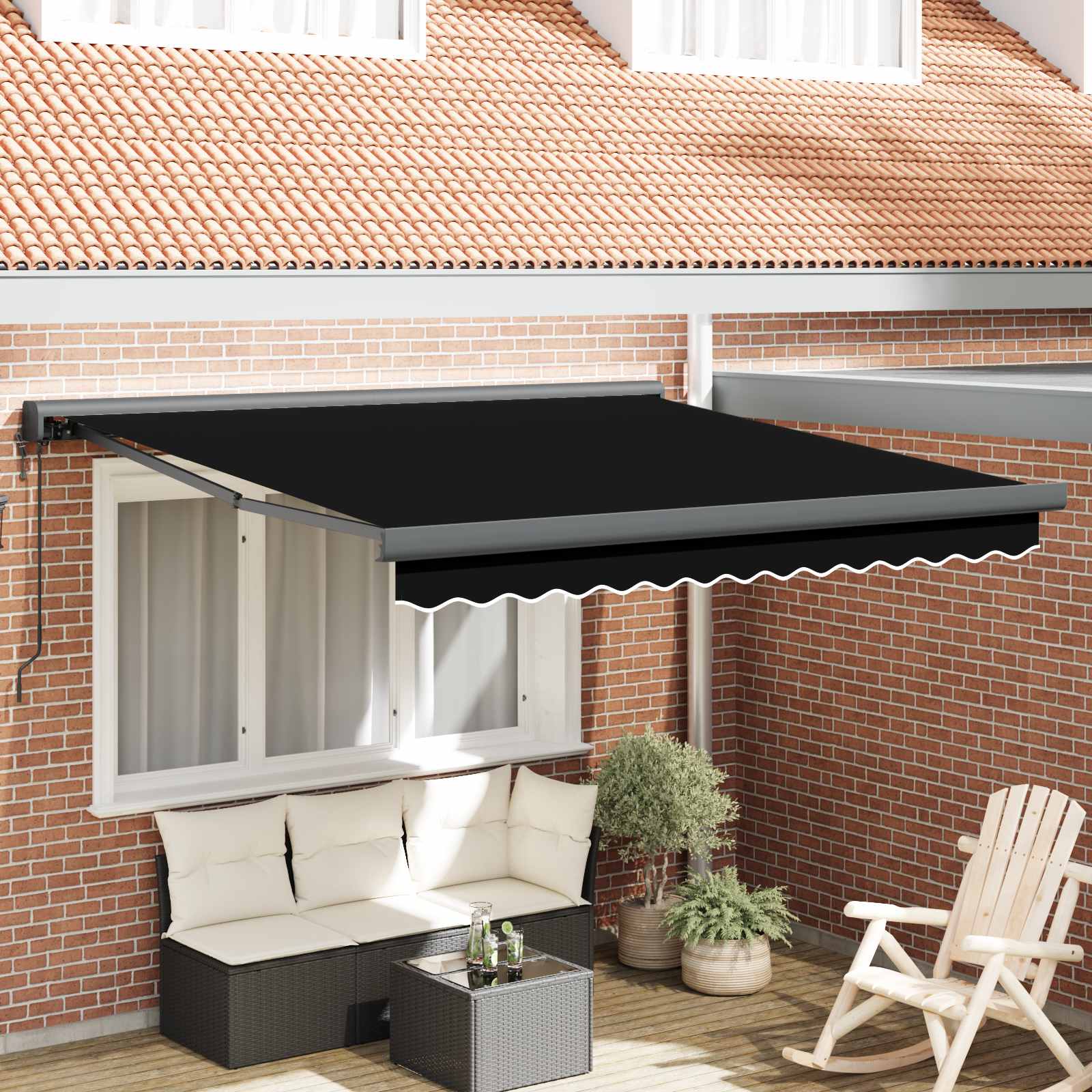 Markise Schwarz 300 x 250 x 165 cm Polyester und Aluminium