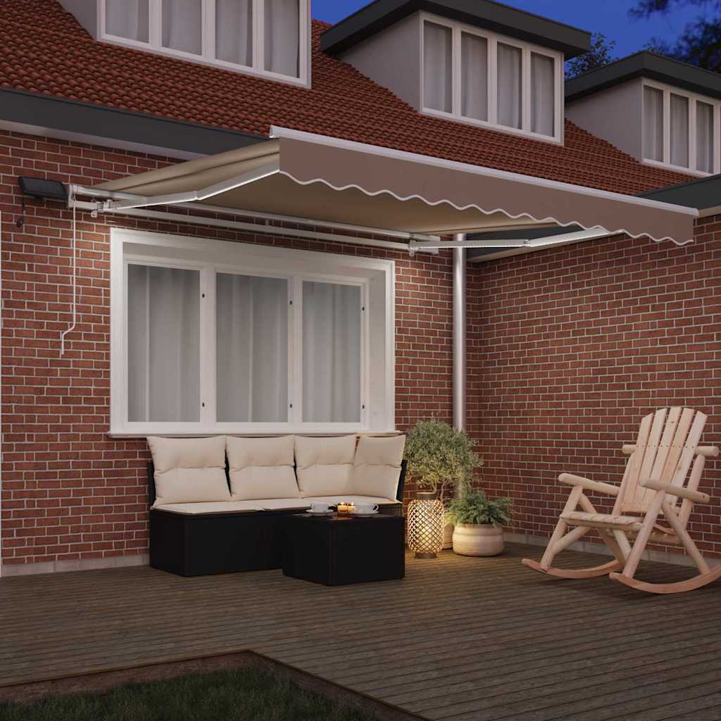 Einziehbare Markise Beige 300 x 250 cm Stoff und Stahl