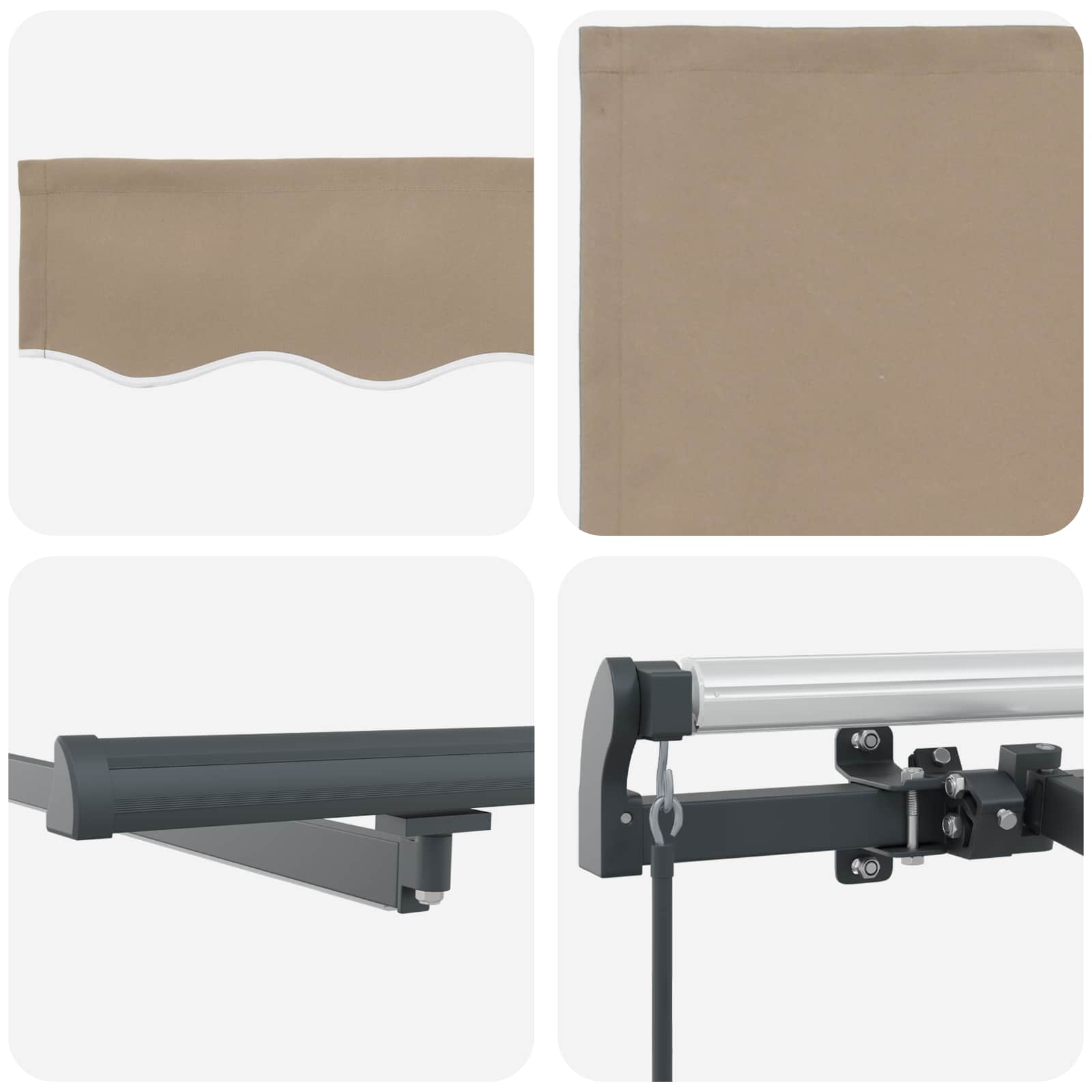 Einziehbare Markise Beige 300 x 250 cm Stoff