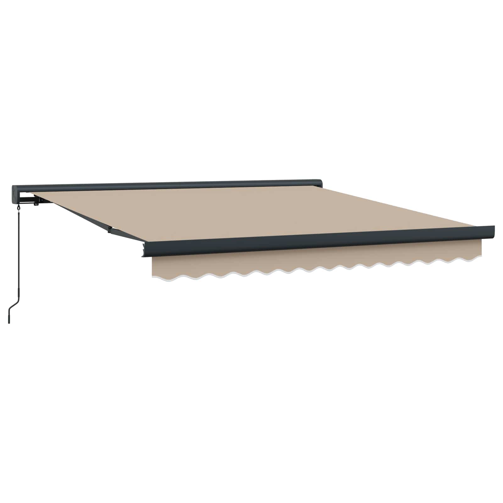 Einziehbare Markise Beige 300 x 250 cm Stoff und Metall