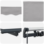 Einziehbare Markise Hellgrau 300 x 250 cm Polyester und Stahl