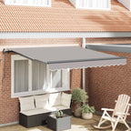 Einziehbare Markise Hellgrau 300 x 250 cm Polyester und Stahl