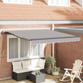 Einziehbare Markise Hellgrau 300 x 250 cm Stoff und Aluminium
