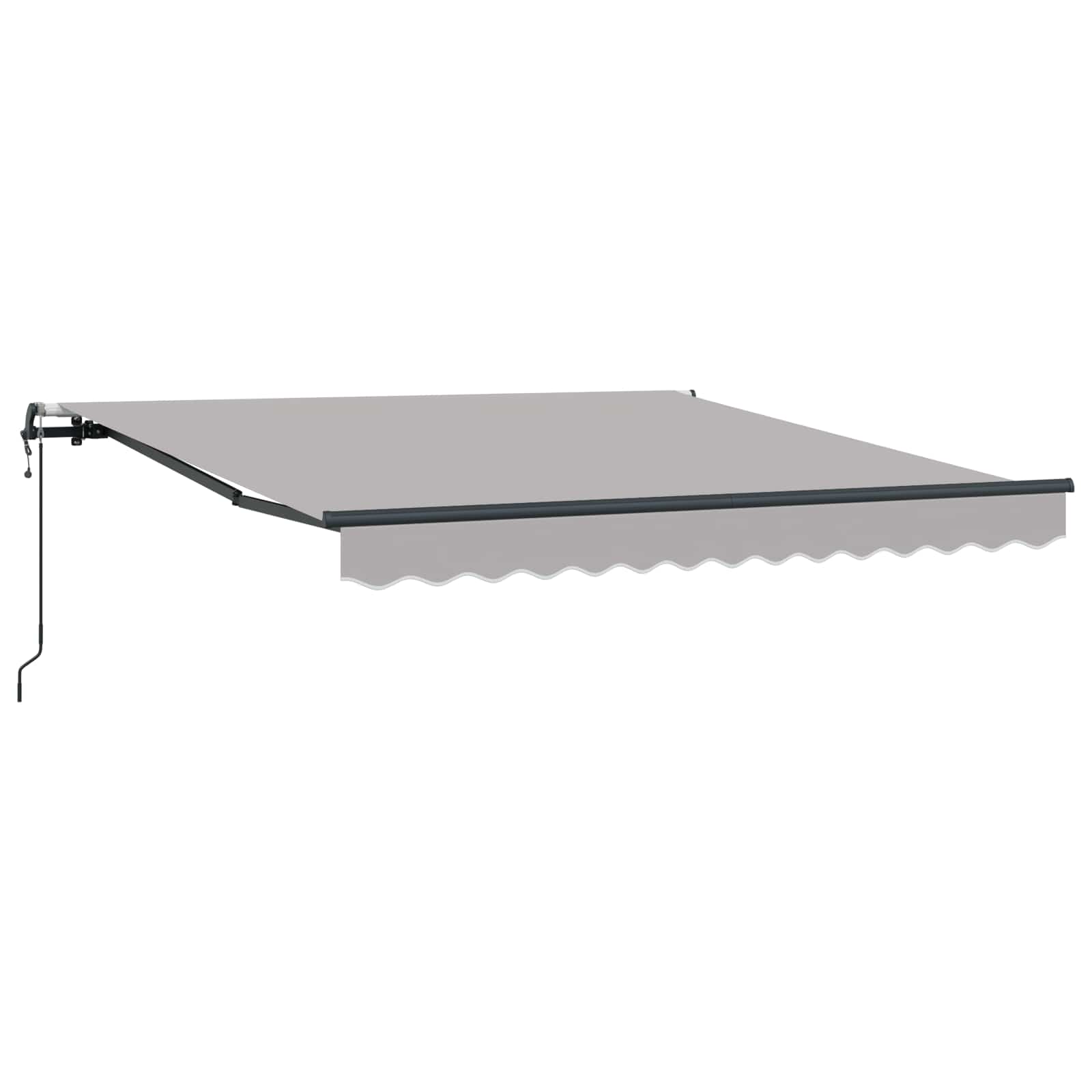 Einziehbare Markise Hellgrau 300 x 250 cm Stoff und Aluminium