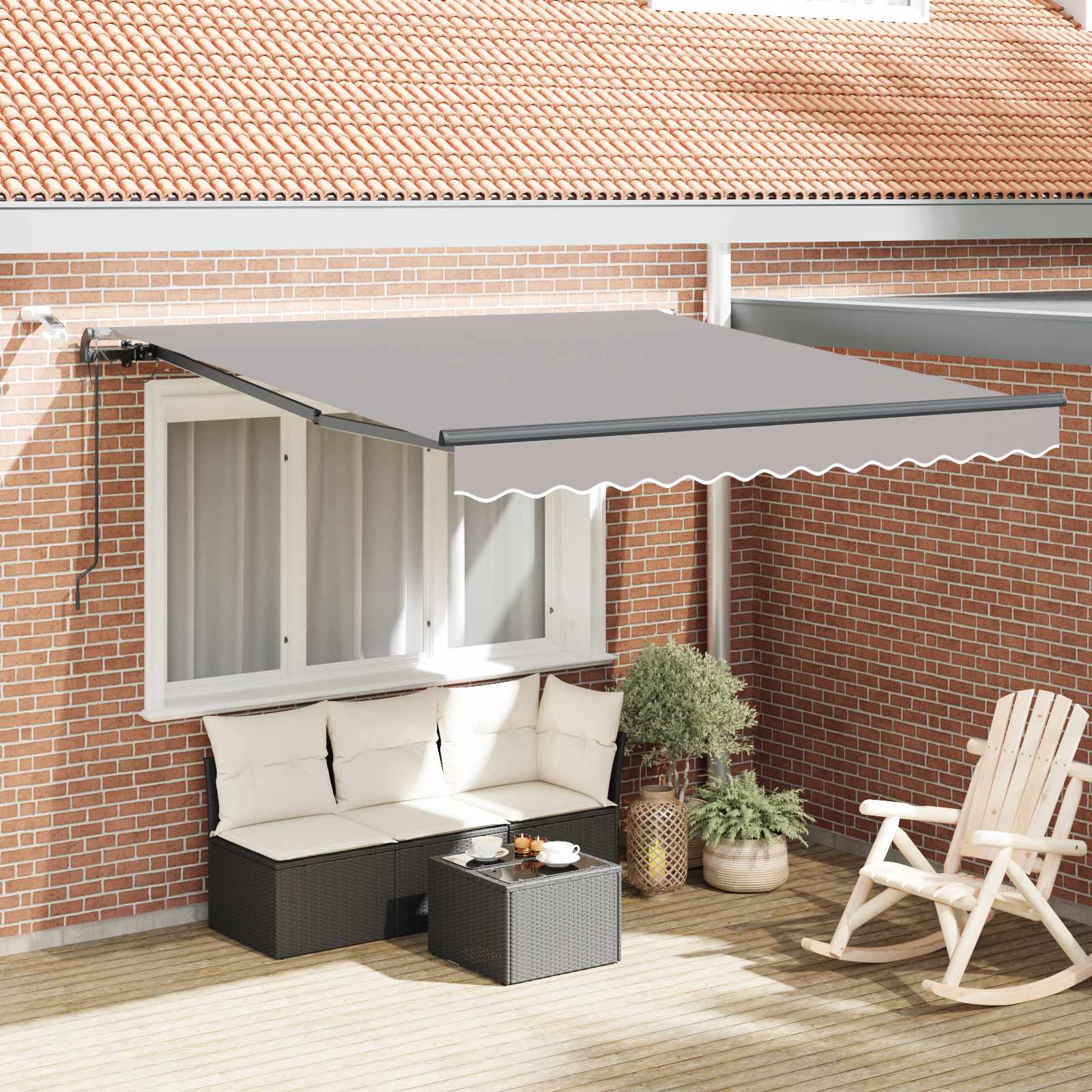 Markisenstoff Hellgrau 300 x 250 cm Polyester