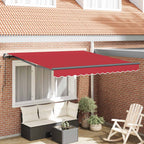 Einziehbare Markise Rot 300 x 250 cm Polyester und Stahl
