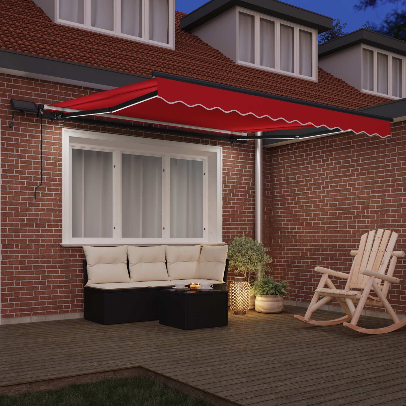 Einziehbare Markise Rot 300 x 250 cm Stoff