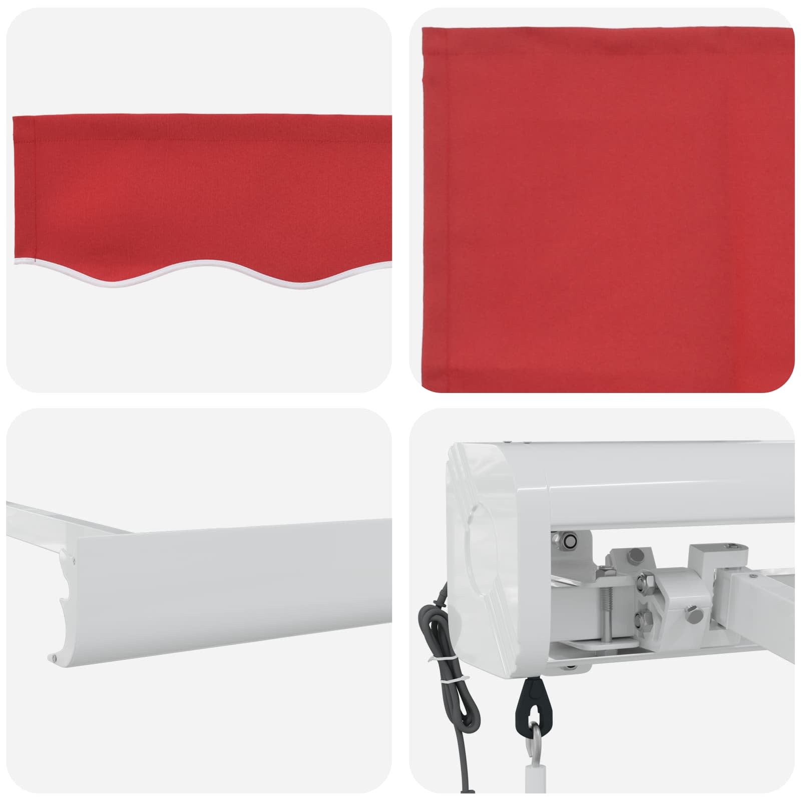 Markise Rot 300 x 250 cm Polyester und Aluminium
