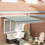 Einziehbare Markise Grün und Weiß 300 x 250 cm