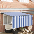 Einziehbare Markise Blau und Weiß 350 x 250 cm