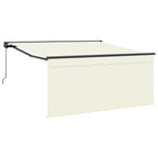 Einziehbare Markise Creme 350 x 250 cm Polyester und Aluminium