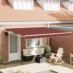 Einziehbare Markise Rot und Schwarz 350 x 250 cm