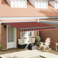 Einziehbare Markise Rot und Schwarz 350 x 250 cm Stoff