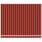 Einziehbare Markise Rot und Schwarz 350 x 250 cm Stoff