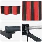 Markise Rot und Schwarz 350 x 250 x 165 cm Polyester