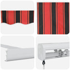 Einziehbare Markise Rot und Schwarz 350 x 250 cm