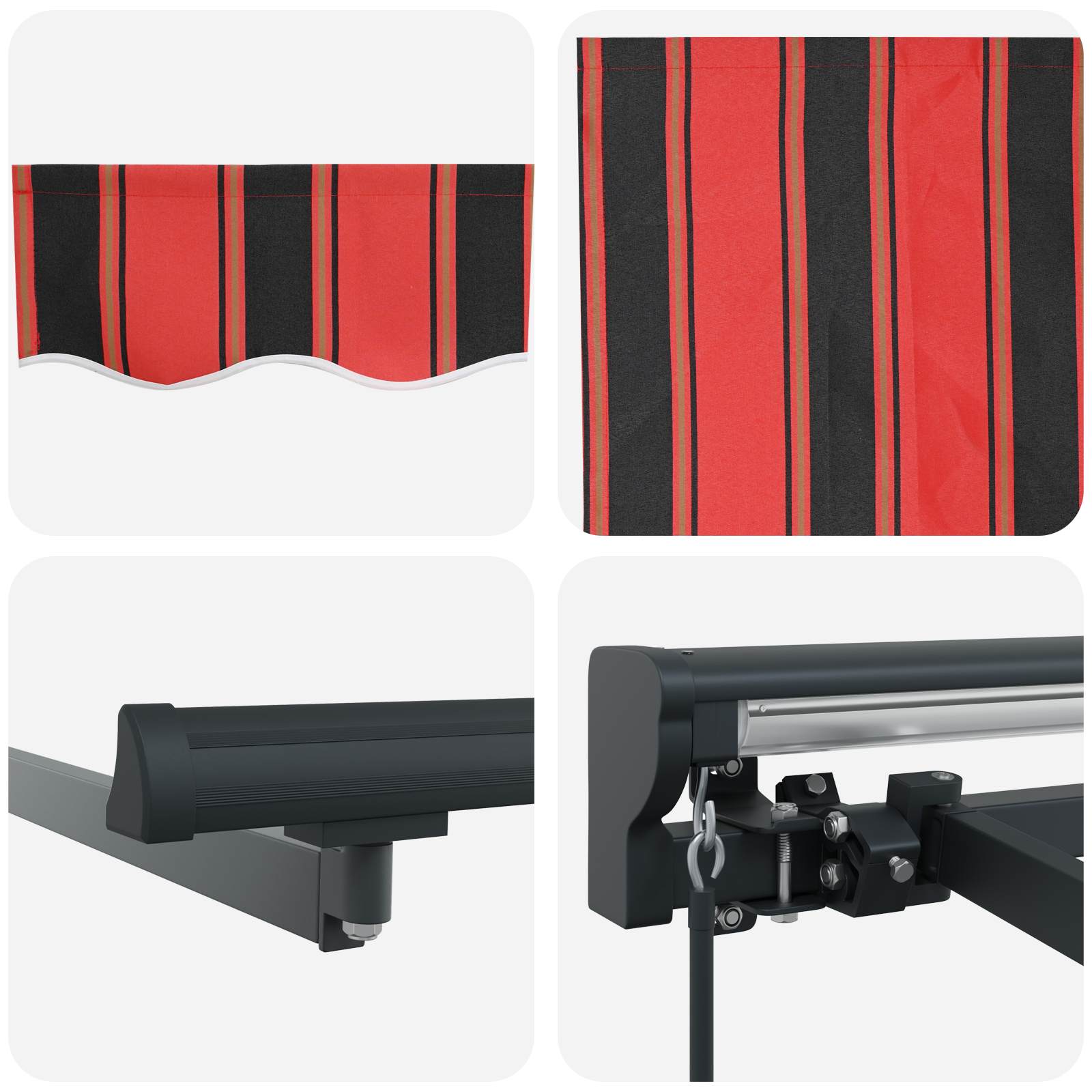 Markisenrahmen Orange und Schwarz 350 x 250 cm