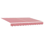 Einziehbare Markise Rot und Weiß 350 x 250 cm Stoff und Stahl