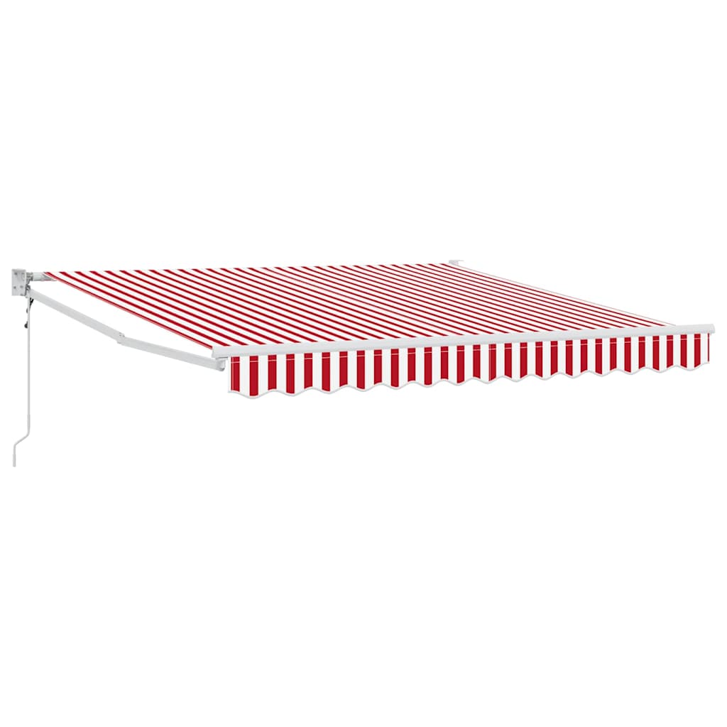 Einziehbare Markise Rot und Weiß 350 x 250 cm