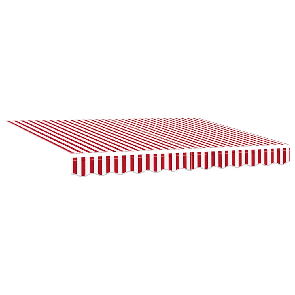 Einziehbare Markise Rot und Weiß 350 x 250 cm Stoff und Metall