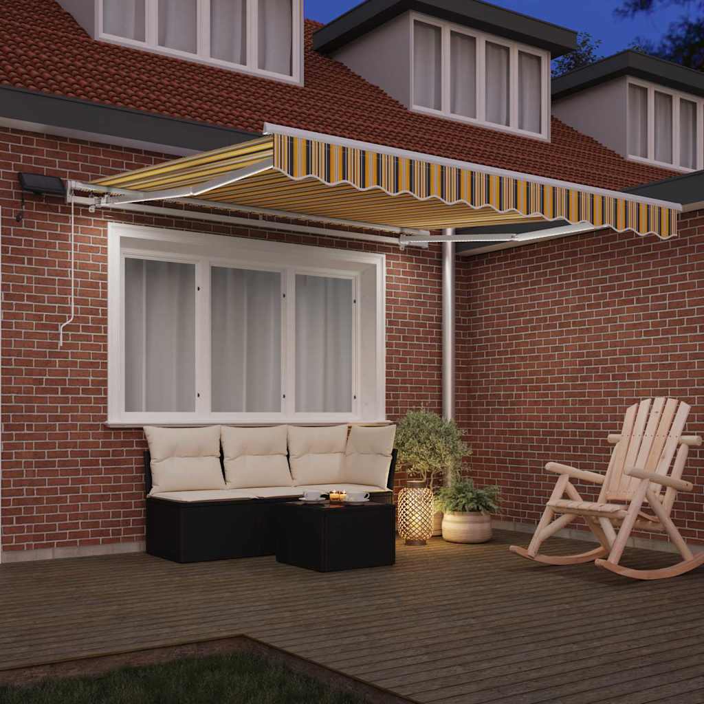 Einziehbare Markise Mehrfarbig 350 x 250 cm Stoff und Stahl