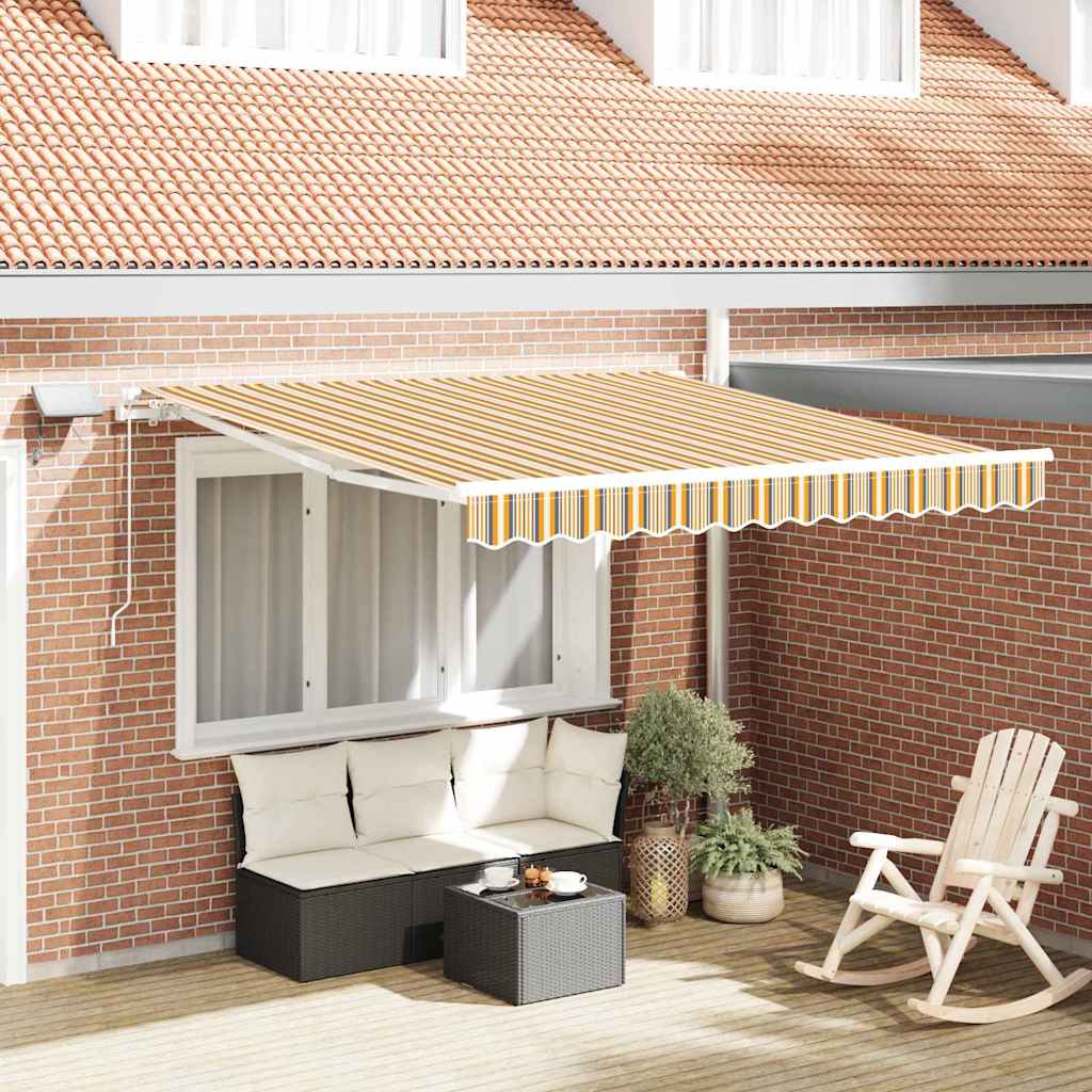 Einziehbare Markise Mehrfarbig 350 x 250 cm Stoff und Stahl