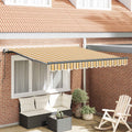 Einziehbare Markise Mehrfarbig 350 x 250 cm Polyester und Stahl