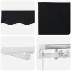 Einziehbare Markise Schwarz 350 x 250 cm Stoff und Stahl