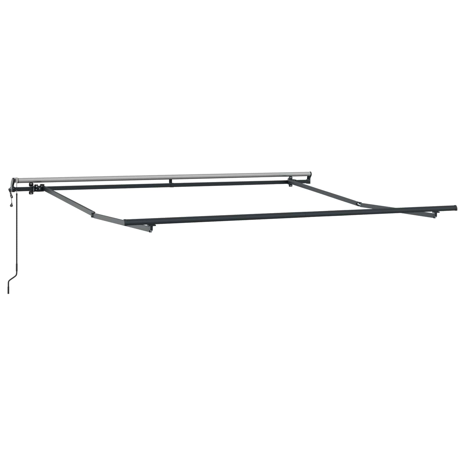 Einziehbare Markise Schwarz 350 x 250 cm Stoff und Aluminium