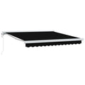 Markise Schwarz 350 x 250 cm Polyester und Aluminium