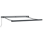 Einziehbare Markise Schwarz 350 x 250 cm Stoff und Metall