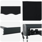 Markise Schwarz 350 x 250 x 165 cm Polyester und Aluminium